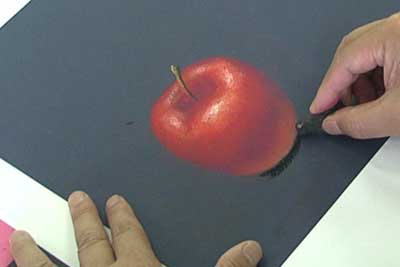 楽先生の、楽ラクパステル教室　初級編　リンゴの描き方、動画解説
